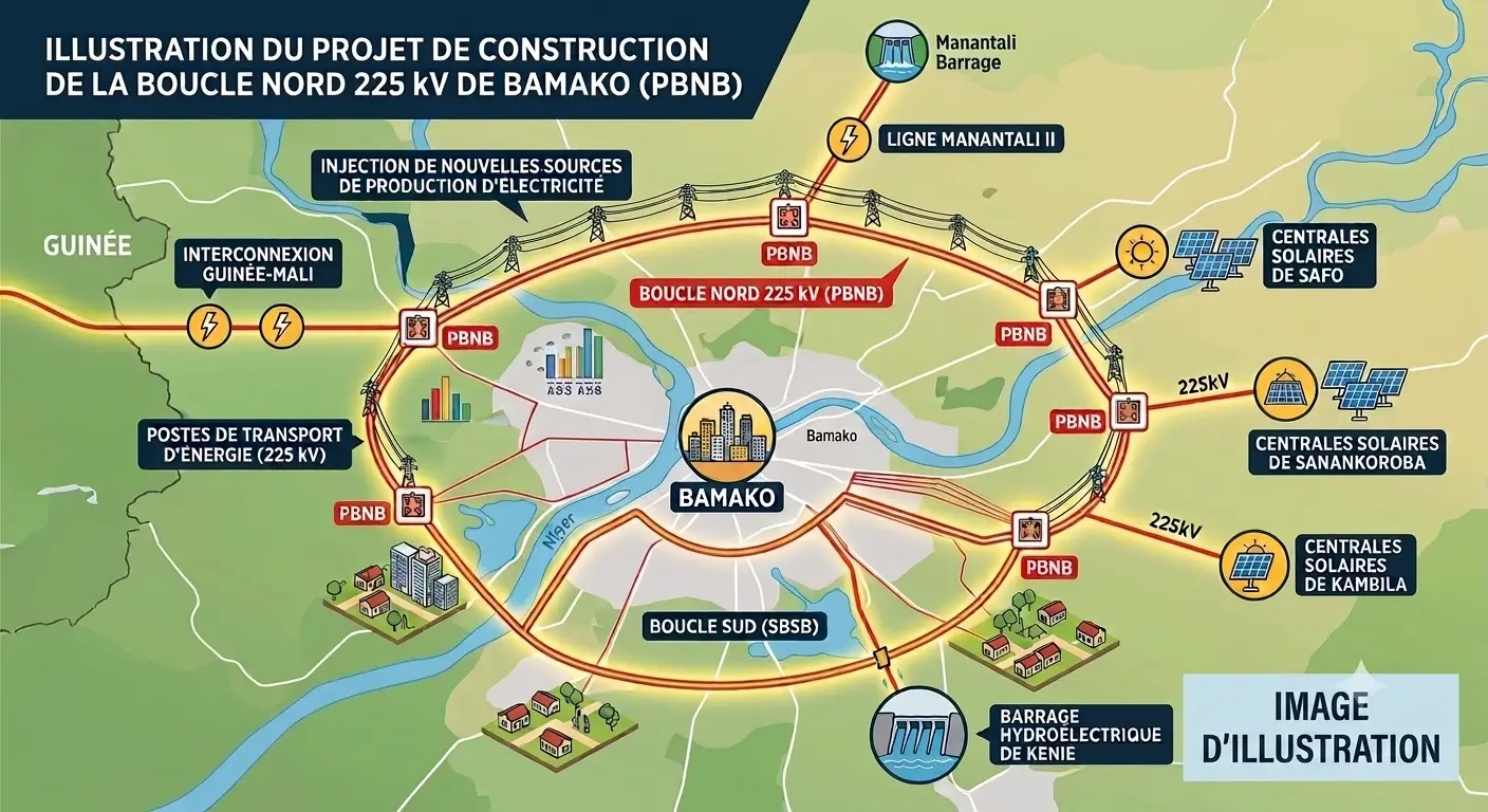 ADOPTION À L’UNANIMITÉ PAR LE CNT DU PROJET  DE LOI DESTINÉ AU FINANCEMENT  DE LA BOUCLE NORD 225 kv AUTOUR DE BAMAKO (PBNB)